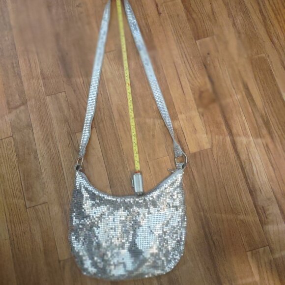 Vintage Silver Metal Mesh Handbag Evening Party Glitzy - Picture 8 of 13